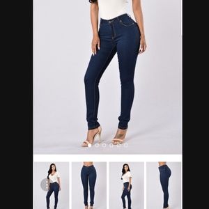 Fashion Nova Ci Sono Mid Rise Jeans Dark Blue